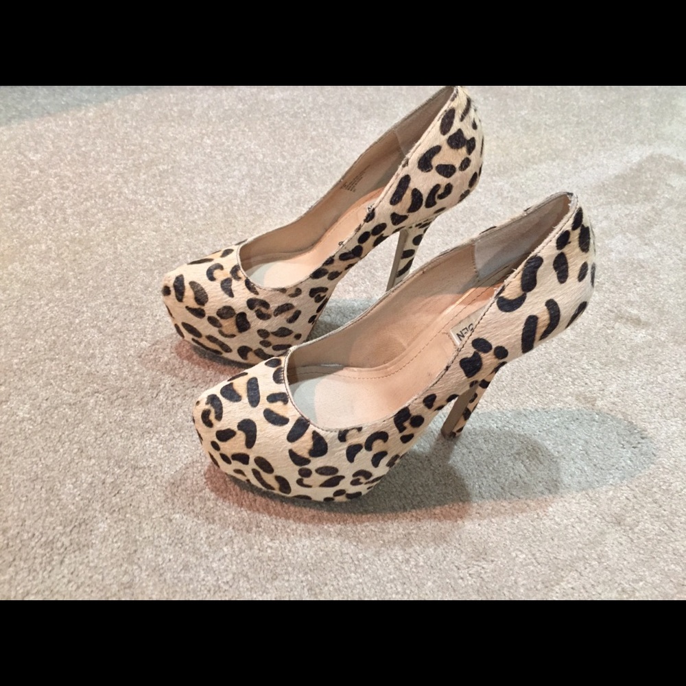 Platform Calf Hair cheetah print high heels